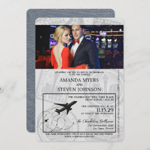 Invitation Mariage Silver Las Vegas Passport