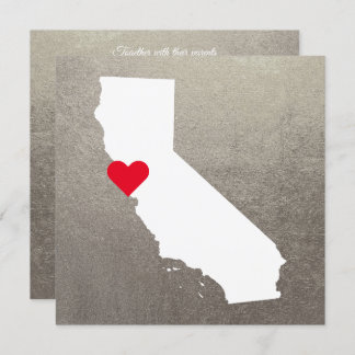 Invitation Mariage Silver Metallic Foil White California