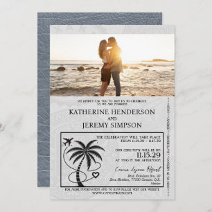 Invitation Mariage Silver Mexico Passport