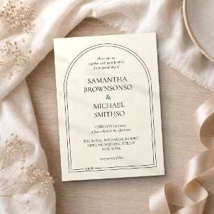 Invitation Mariage Simple Beige Minimaliste