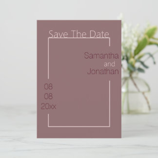 Invitation Mariage Simple Dusty Rose Minimaliste Enregistrer