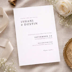 Invitation Mariage Simple Élégant Typographie