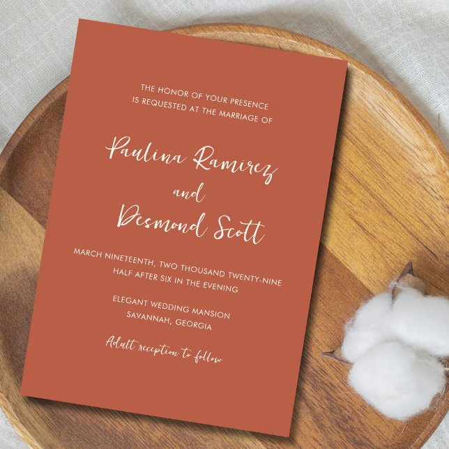 Invitation Mariage simple en cuivre moderne (Créateur téléchargé)