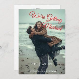 Invitation Mariage simple et moderne personnalisé enregistrer