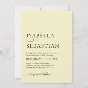 Invitation Mariage Simple Kaki Clair