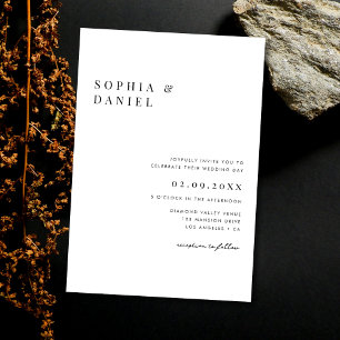 Invitation Mariage Simple Minimaliste Classique Noir Blanc Pa