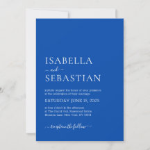 Mariage Simple Moderne Bleu Cobalt 