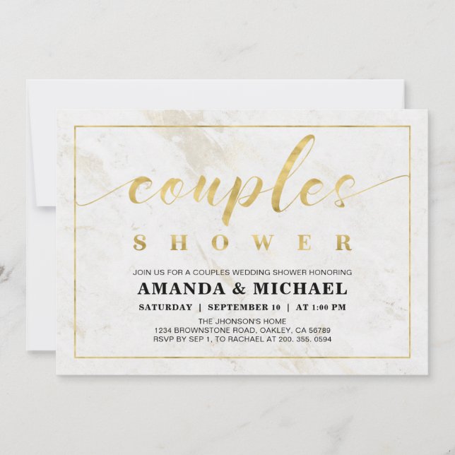 Invitation Mariage Simple Moderne de couples Shower (Devant)