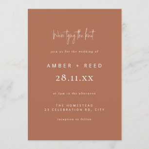 Invitation Mariage simple Moderne Mini Script Cuivre