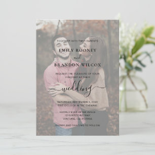 Invitation Mariage simple moderne photo élégant