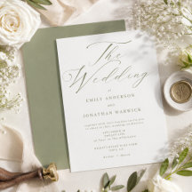 Mariage simple moderne vert sauge et blanc