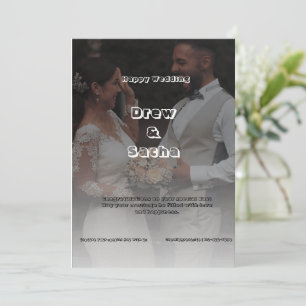 Invitation Mariage simple noir et blanc