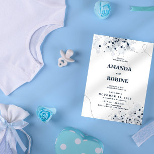 Invitation Mariage simple noir et blanc