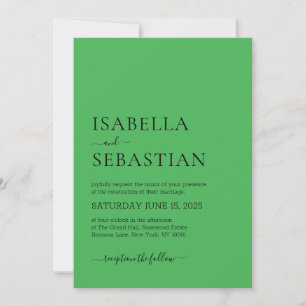 Invitation Mariage Simple Vert de Mer Moyen