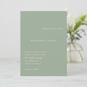 Invitation Mariage Simple Vert Sauge Moderne