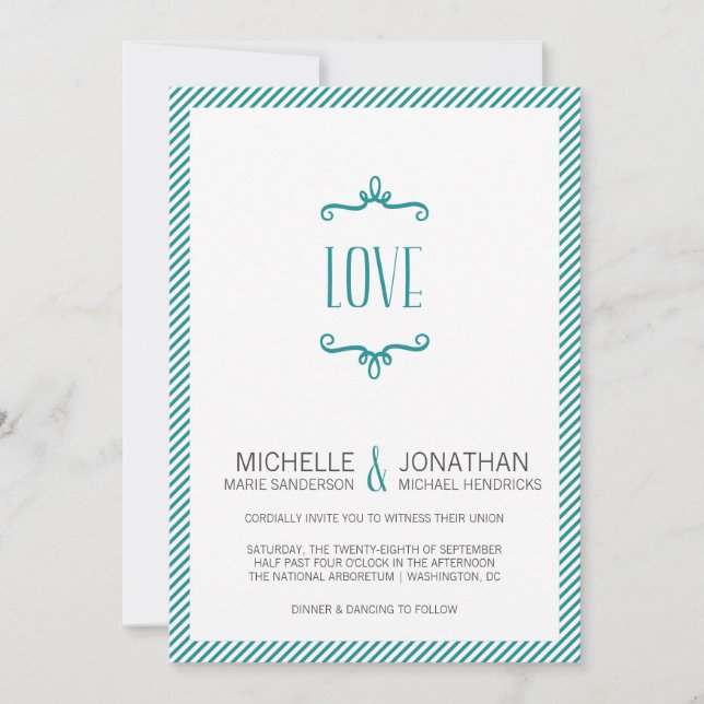 Invitation Mariage simple Whimsical (Devant)