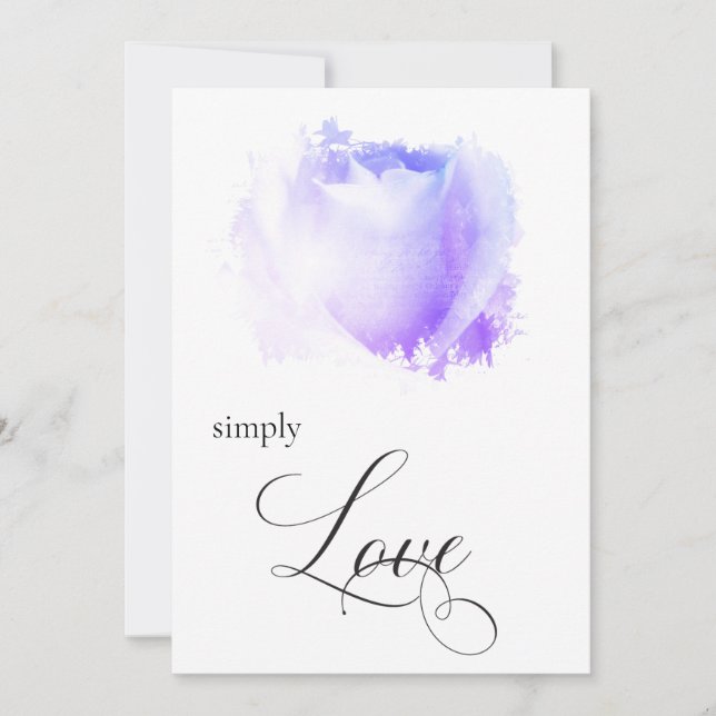 Invitation " Mariage SIMPLEMENT AIMER Pastel Rose Flower (Devant)