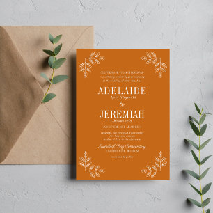 Invitation Mariage Simplicité Florale 2 Citrouille