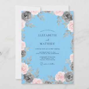 Invitation Mariage Sky Charcoal Bloom