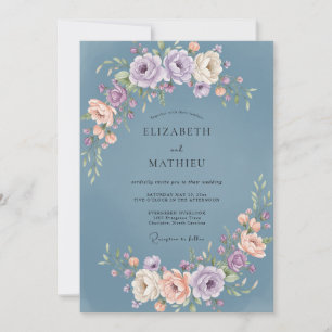 Invitation Mariage Slate Dusty Mauve Pivoine
