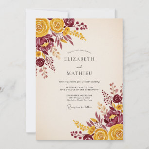Invitation Mariage somptueux d'automne en Bourgogne