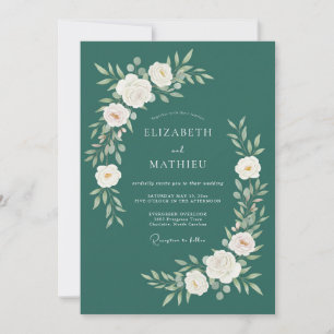 Invitation Mariage sophistiqué de forêt vert émeraude
