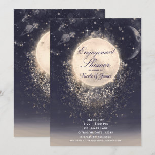 Invitation Mariage sous la Douce Magie des Étincelles Cosmiqu