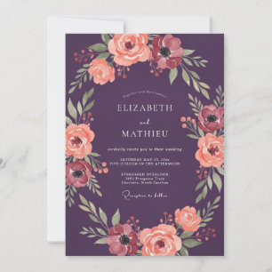 Invitation Mariage sous l'Arche de Fleurs de Prunier