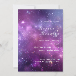 Invitation Mariage sous le ciel nocturne de la nébuleuse de l