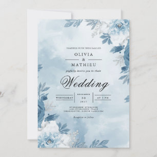 Invitation Mariage sous une Arche Florale de Ciel Bleu