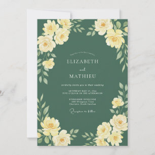 Invitation Mariage Splendide en Forêt de Chasse Verte