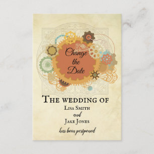 Invitation Mariage Steampunk Changer de date industrielle