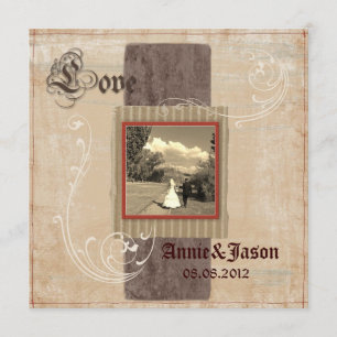 Invitation mariage steampunk de campagne western rustique