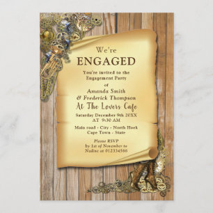Invitation Mariage Steampunk Sur Fiançailles Bois