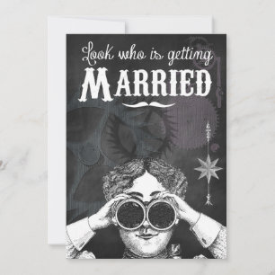 Invitation Mariage Steampunk Tableau Noir