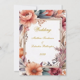 Invitation Mariage style Boho Moderne Sophistiqué Élégant