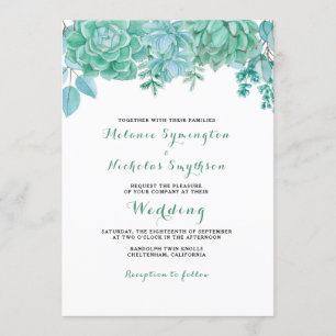 Invitation Mariage succulent et eucalyptus 3961