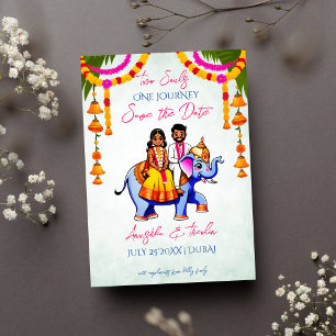 Invitation Mariage sud-indien mignon unique enregistrer la da