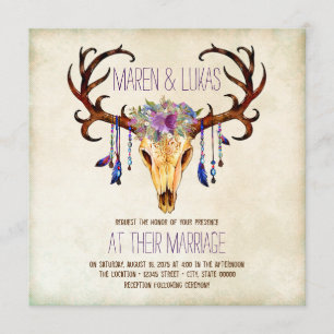Invitation Mariage Sud-Ouest de Cerf de Bois de Cerf