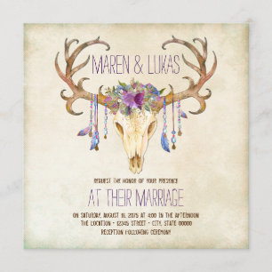Invitation Mariage Sud-Ouest de Cerf de Bois de Cerf
