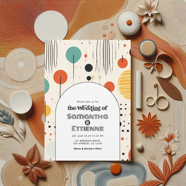 Invitation Mariage super Retro Vibes (Groovy Retro Vibes Wedding Invitation)