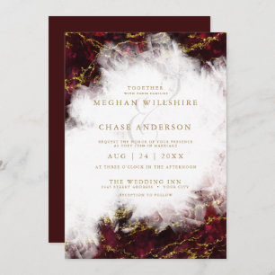 Invitation Mariage Superbe Géode de cristal Ruby