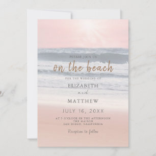 Invitation Mariage sur la plage au coucher du soleil   Mariag
