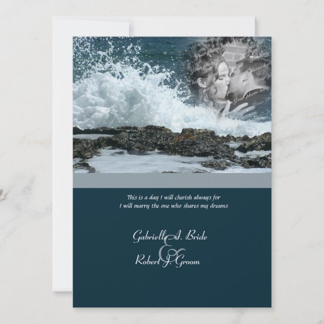 Invitation Mariage sur la plage côtière (Devant)