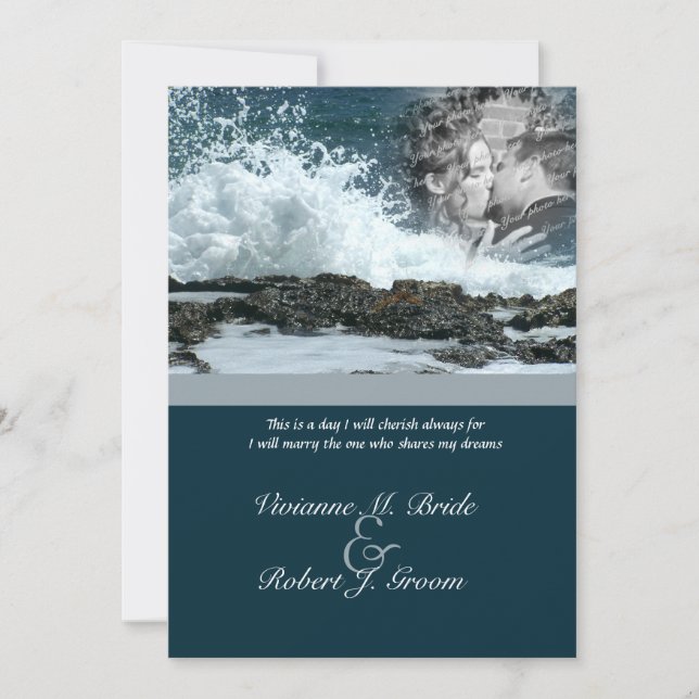 Invitation Mariage sur la plage côtière (Devant)