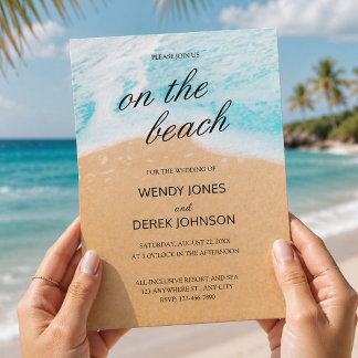 Invitation Mariage sur la Plage Destination Tropicale Personn