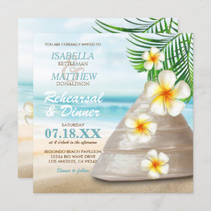 Invitation Mariage sur la plage   Dîner de répétition