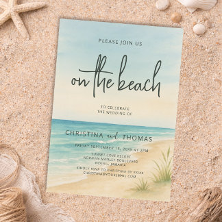 Invitation Mariage sur la plage en fuite