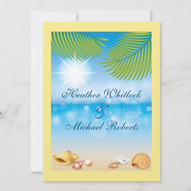 Invitation Mariage sur la plage / Événement - SRF (Devant)