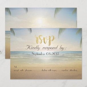 Invitation Mariage sur la plage Palms Sunset Beach RSVP